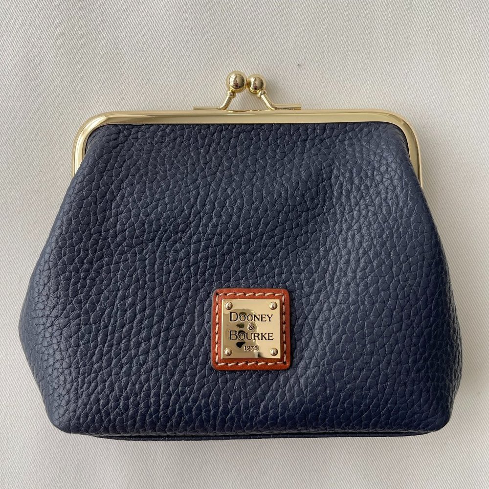 NEW Dooney & Bourke, Pebble Grain, Navy Coin Purse | Ready to Ship